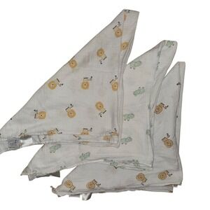 3 Aden by Aden + Anais Muslin Swaddle Blanket Baby Giraffe Lion Elephant Print